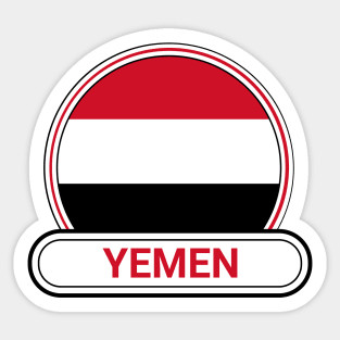 Yemen Country Badge - Yemen Flag Sticker